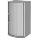 Armoire à portes coulissantes BARI, 3 HC, 2 étagères, poignée à gauche, l. 600 x P 530/430 x H 1117 mm, gris moyen
