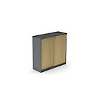 Armoire à portes coulissantes BEXXSTAR, 3 hauteurs de classeurs, H 1155 mm, gris foncé/décor chêne