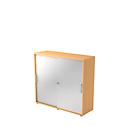 Armoire à portes coulissantes JENA, 3 HC, face argent, l. 1200 x P 400 x H 1100 mm, coloris hêtre