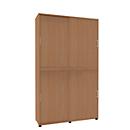 Armoire à portes coulissantes, l. 1350 x P 450 x H 2300 mm, 6 HC, coloris hêtre