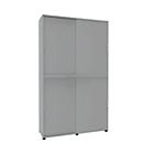Armoire à portes coulissantes, l. 1350 x P 450 x H 2300 mm, 6 HC, gris clair