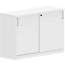 Armoire à portes coulissantes NEVADA - en bois - L 1200 x P 445 x H 825 mm - 2 HC - blanc