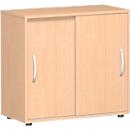 Armoire à portes coulissantes PALENQUE, 2 HC, l. 800 x P 400 x H 752 mm, coloris hêtre