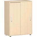 Armoire à portes coulissantes PALENQUE, 3 HC, l. 800 x P 400 x H 1104 mm, érable
