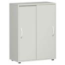 Armoire à portes coulissantes PALENQUE, 3 HC, l. 800 x P 400 x H 1104 mm, gris clair