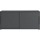 Armoire à portes coulissantes Porto, 2 portes, montant central et 4 tablettes, 1 HC, L 1600 x P 400 x H 740 mm, graphite