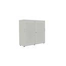 Armoire à portes coulissantes, surface acoustique, l. 1200 mm, 3 HC, argent