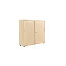 Armoire à portes coulissantes, surface acoustique, l. 1200 mm, 3 HC, coloris érable