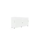 Armoire à portes coulissantes, surface acoustique, l. 1350 mm, 2 HC, blanc