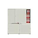 Armoire à portes coulissantes, surface acoustique, l. 1350 mm, 5 HC, gris clair