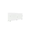 Armoire à portes coulissantes, surface acoustique, l. 1600 mm, 2 HC, blanc