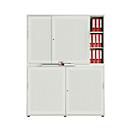 Armoire à portes coulissantes, surface acoustique, l. 1600 mm, 6 HC, blanc