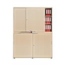 Armoire à portes coulissantes, surface acoustique, l. 1600 mm, 6 HC, coloris érable