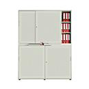 Armoire à portes coulissantes, surface acoustique, l. 1600 mm, 6 HC, gris clair