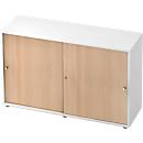 Armoire à portes coulissantes TOPAS LINE, 2 HC, blanc/chêne
