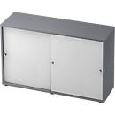 Armoire à portes coulissantes TOPAS LINE, 2 HC, graphite/blanc