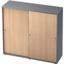 Armoire à portes coulissantes TOPAS LINE, 3 HC, graphite/chêne