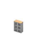 Armoire à portes vitrées ARLON OFFICE, 3 hauteurs de classeurs, portes avec cadre, l. 900 mm, coloris hêtre/alu