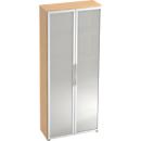 Armoire à portes vitrées TARA, 5 hauteurs de classeur, l. 800 x P 346 x H 1880 mm, coloris érable