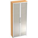 Armoire à portes vitrées TARA, 5 hauteurs de classeur, l. 800 x P 346 x H 1880 mm, coloris hêtre