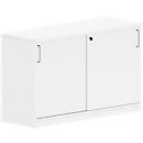 Armoire à poser à portes coulissantes BEXXSTAR, 1,5 hauteurs de classeur, l. 1200 x P 420 x H 740 mm blanc
