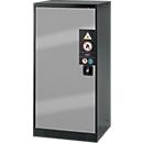 Armoire à produits chimiques, porte battante, 2 bacs extractibles, 545 x 520 x 1105 mm, argent