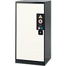 Armoire à produits chimiques, porte battante, 2 bacs extractibles, 545 x 520 x 1105 mm, blanc pur