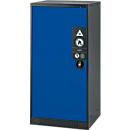 Armoire à produits chimiques, porte battante, 2 bacs extractibles, 545 x 520 x 1105 mm, bleu gentiane