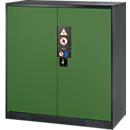 Armoire à produits chimiques, porte battante, 2 tablettes, 1055 x 520 x 1105 mm, vert réséda
