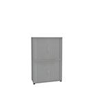 Armoire à rideau coulissant, 4 HC, 2 p., sans cloison médiane, l. 1000 mm, argent