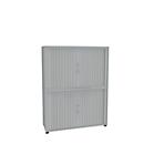 Armoire à rideau coulissant, 4 HC, 2 p., sans cloison médiane, l. 1200 mm, gris clair
