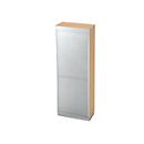 Armoire à rideau coulissant 5 HC, l. 800 x P 420 mm, coloris érable/argent
