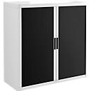 Armoire à rideau coulissant, H 1040 mm, blanc/noir