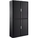 Armoire à rideau coulissant, l. 1100 x P 415 x H 2040 mm, verrouillable, sans étagères, Polystyrène High Impact, anthr./anthr.