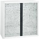 Armoire à rideau coulissant, rideau à mouchetures grises, hauteur 1040 mm