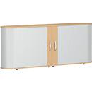 Armoire à rideau coulissant transversal Alicante, l. 2000 x P 400 x H 828 mm, coloris hêtre