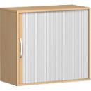 Armoire à rideau coulissant transversal PALENQUE, 2 HC, l. 800 x P 400 x H 752 mm, hêtre