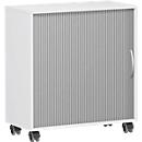 Armoire à rideau coulissant transversal PALENQUE, l. 800 x P 400 x H 791 mm, blanc