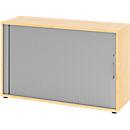 Armoire à rideau transversal Breno, 2 HC, verrouillable, empilable, L 1200 x P 400 x H 748 mm, panneau de particules, érable