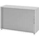 Armoire à rideau transversal Breno, 2 HC, verrouillable, empilable, L 1200 x P 400 x H 748 mm, panneau de particules, gris clair