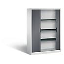 Armoire à rideaux C + P Omnispace, 4 HC, verrouillable, L 1200 x P 420 x H 1660 mm, acier/plastique, gris clair/gris noir