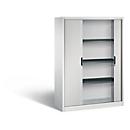 Armoire à rideaux C + P Omnispace, 4 HC, verrouillable, L 1200 x P 420 x H 1660 mm, acier/plastique, gris clair