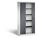Armoire à rideaux C + P Omnispace, 5 HC, verrouillable, L 1000 x P 420 x H 1980 mm, acier/plastique, gris clair/gris noir