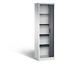 Armoire à rideaux C + P Omnispace, 5 HC, verrouillable, L 600 x P 420 x H 1980 mm, acier/plastique, gris clair/gris noir