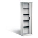 Armoire à rideaux C + P Omnispace, 5 HC, verrouillable, L 600 x P 420 x H 1980 mm, acier/plastique, gris clair