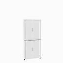 Armoire à rideaux, en 2 parties, 6 HC, l. 1000 x P 450 x H 2300 mm, blanc