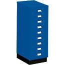 Armoire à tiroirs A3 SSI, 9 tiroirs, 940 mm de hauteur, bleu gentiane