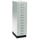 Armoire à tiroirs A4, avec 12 tiroirs, 940 mm de hauteur, gris clair