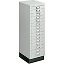 Armoire à tiroirs A4, avec 15 tiroirs, 940 mm de hauteur, gris clair