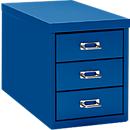 Armoire à tiroirs A4, avec 3 tiroirs, 330 mm de hauteur, bleu gentiane